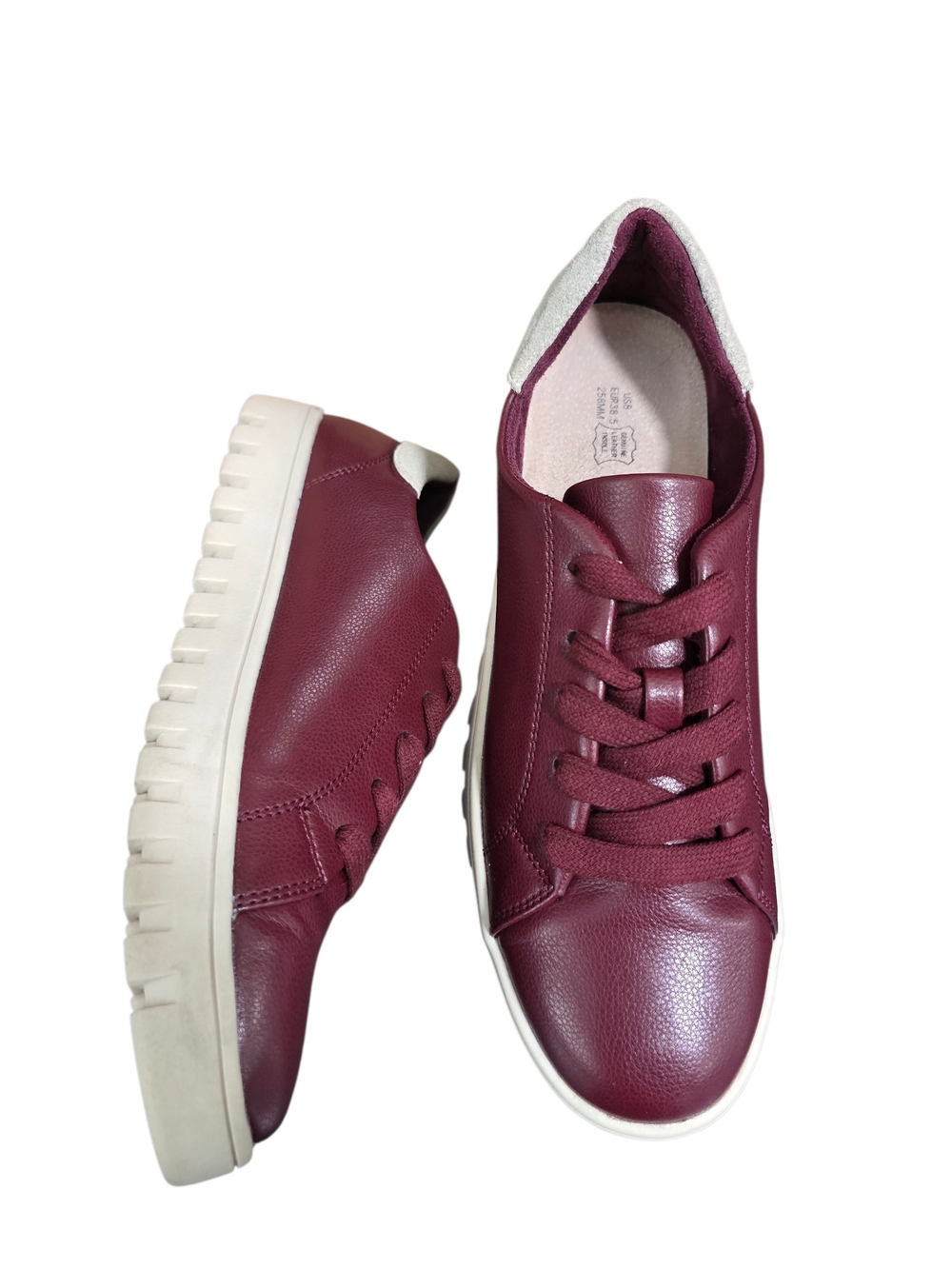 Project Cloud Maroon Memory Foam Insole Women's Leather Lace-Up Sneakers Size 8